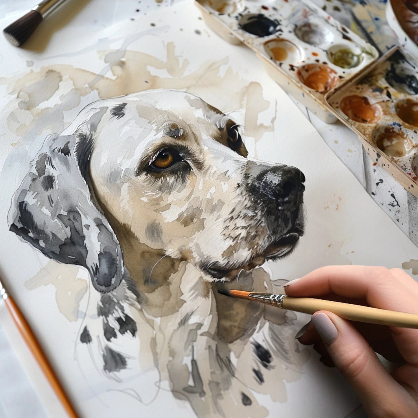 Custom Watercolor Pet Portrait