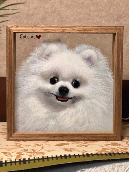 Custom Dual-Glass  Hand-Painted Pet Portrait