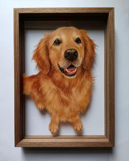 Custom Dual-Glass  Hand-Painted Pet Portrait