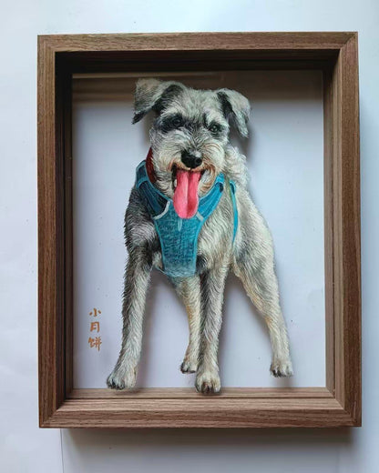 Custom Dual-Glass  Hand-Painted Pet Portrait