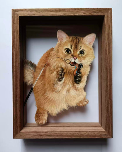 Custom Dual-Glass  Hand-Painted Pet Portrait