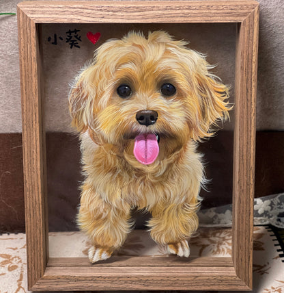 Custom Dual-Glass  Hand-Painted Pet Portrait
