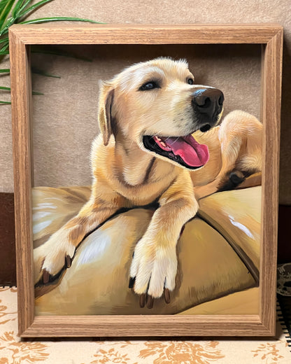 Custom Dual-Glass  Hand-Painted Pet Portrait