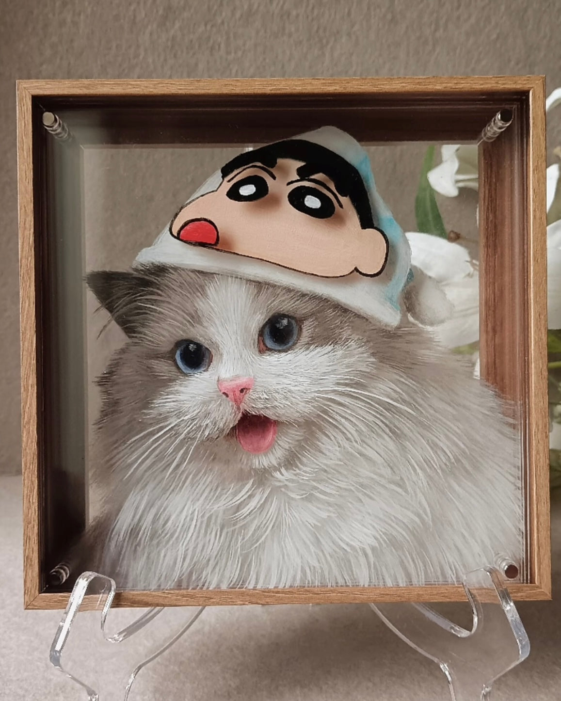 Custom 3D Layered Hand-Painted Pet Portrait