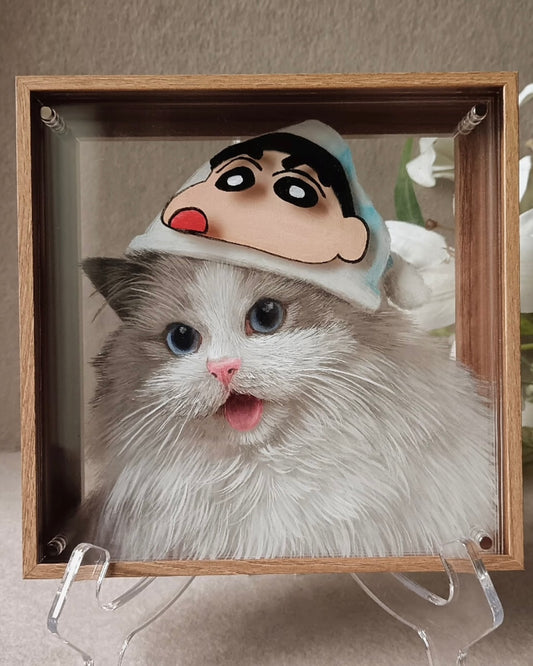 Custom 3D Layered Hand-Painted Pet Portrait