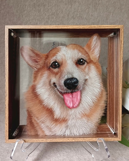 Custom 3D Layered Hand-Painted Pet Portrait