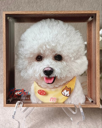 Custom 3D Layered Hand-Painted Pet Portrait