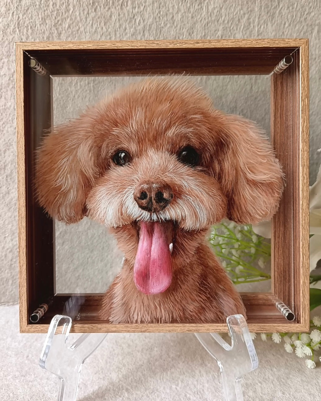 Custom 3D Layered Hand-Painted Pet Portrait