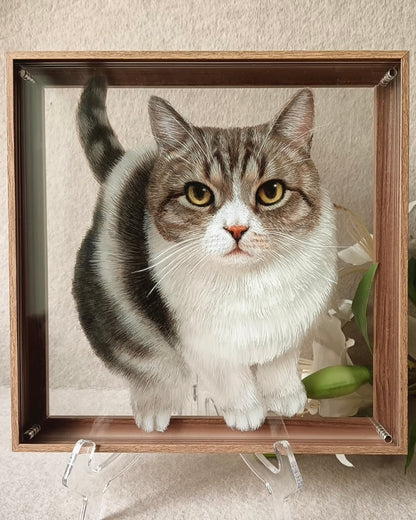 Custom 3D Layered Hand-Painted Pet Portrait
